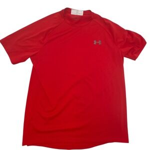 Under Armour The Tech Tee Mens Medium Red Excellent Short Sleeve Athletic Shirt